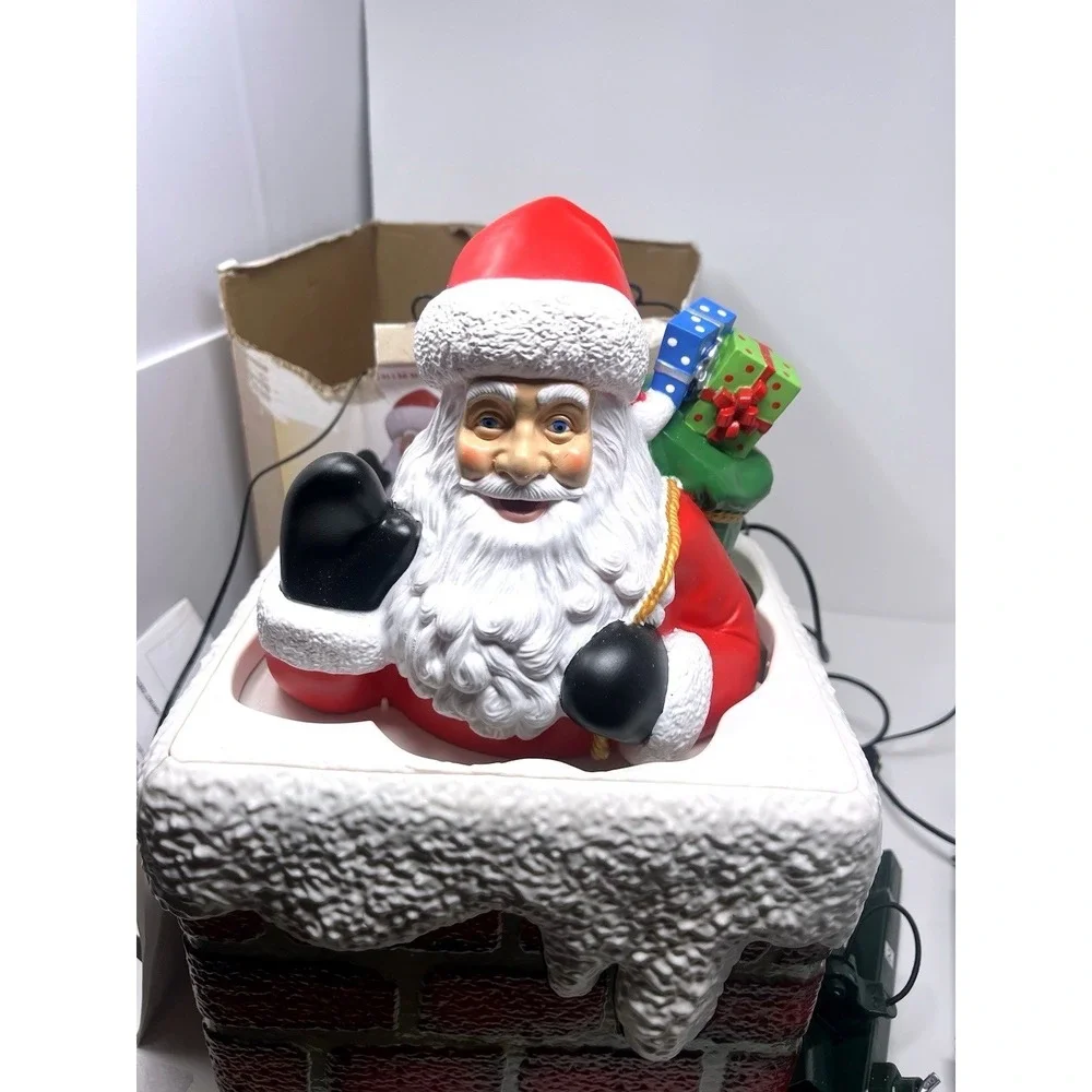 Cracker Barrel Christmas Holiday Santa Claus Chimney Tree‎ Topper New Open Box